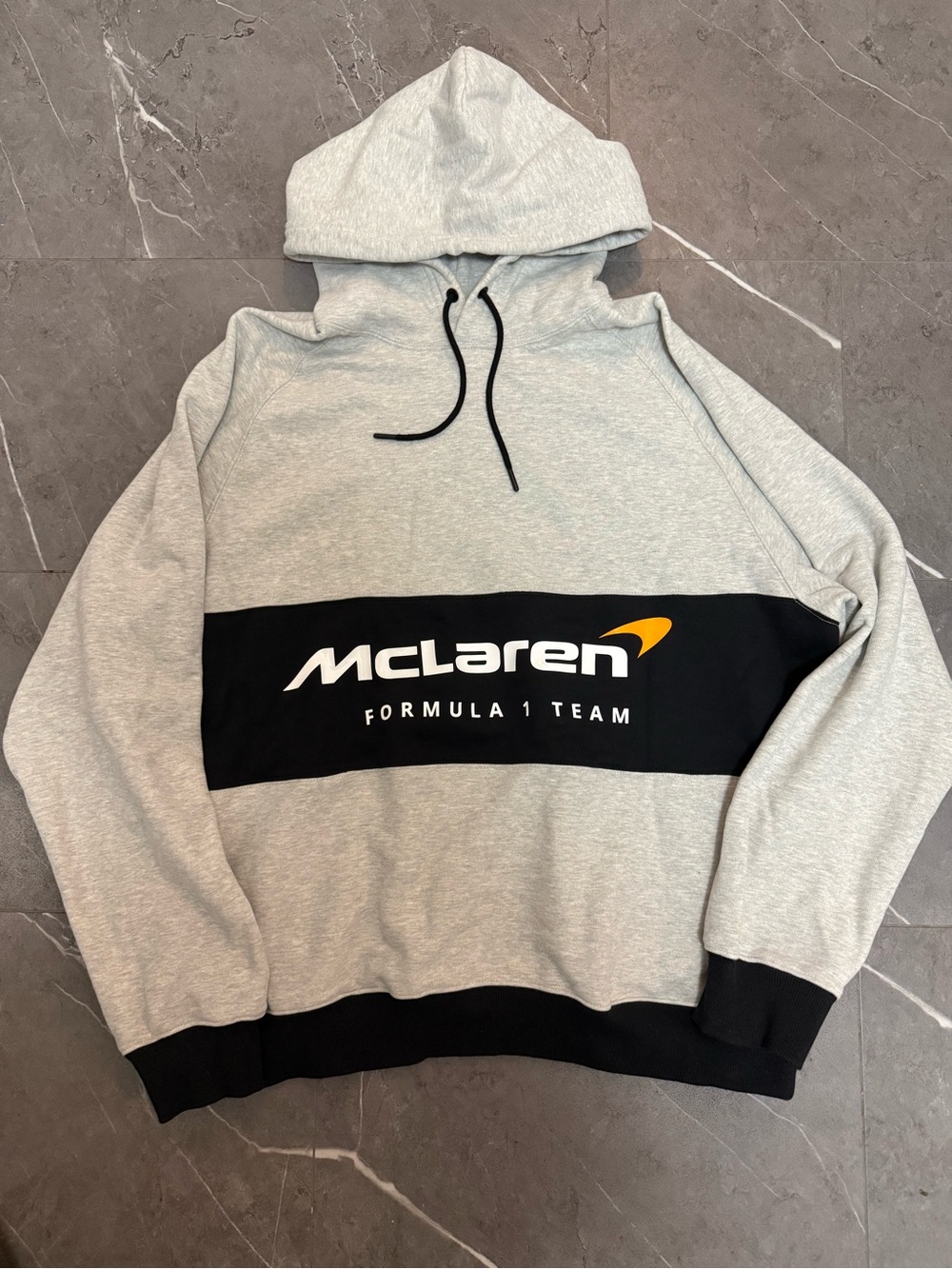 Men's Grey Hooded Sweatshirt with Logo